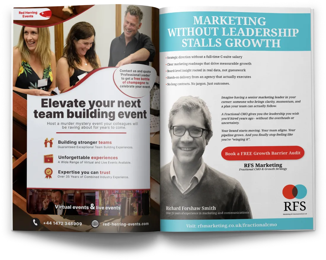 Professional Leader Magazine Advertising Advert Optimisation