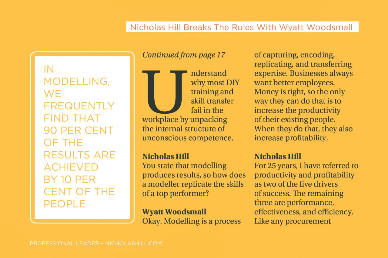 Professional Leader Magazine Interview Transcript Page Text Ad 2