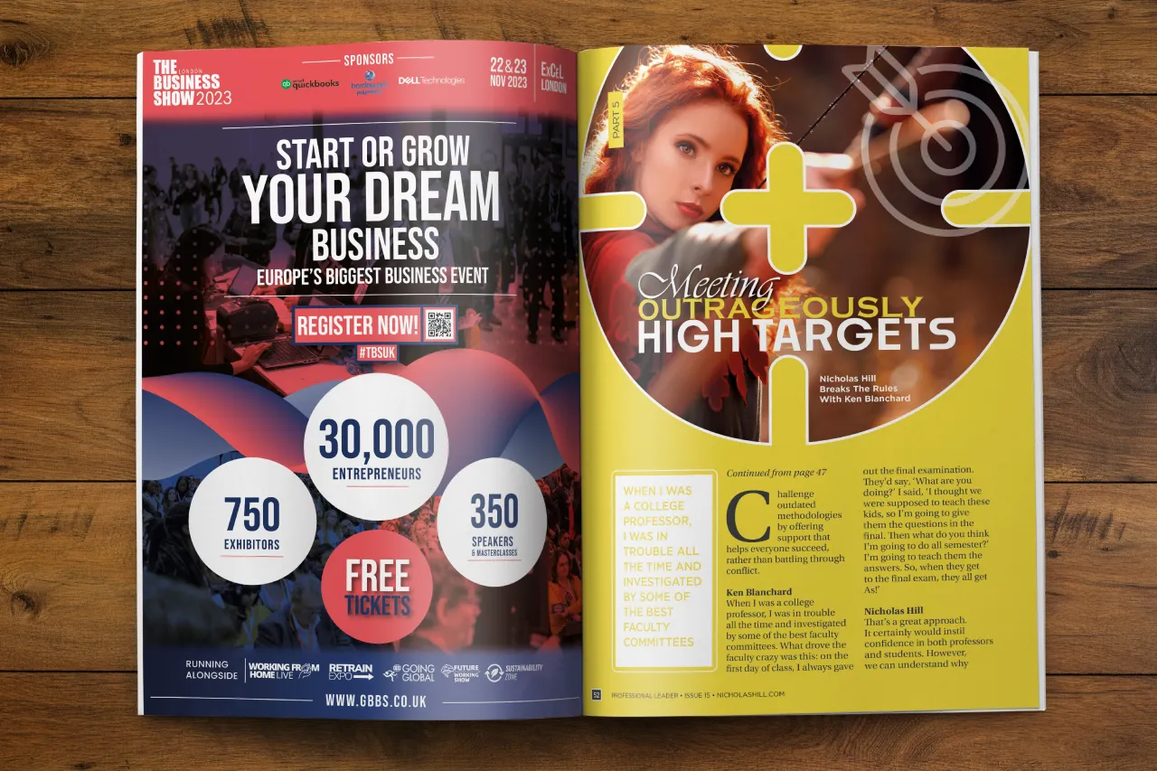 Professional Leader Magazine Page Graphic Ad Placement