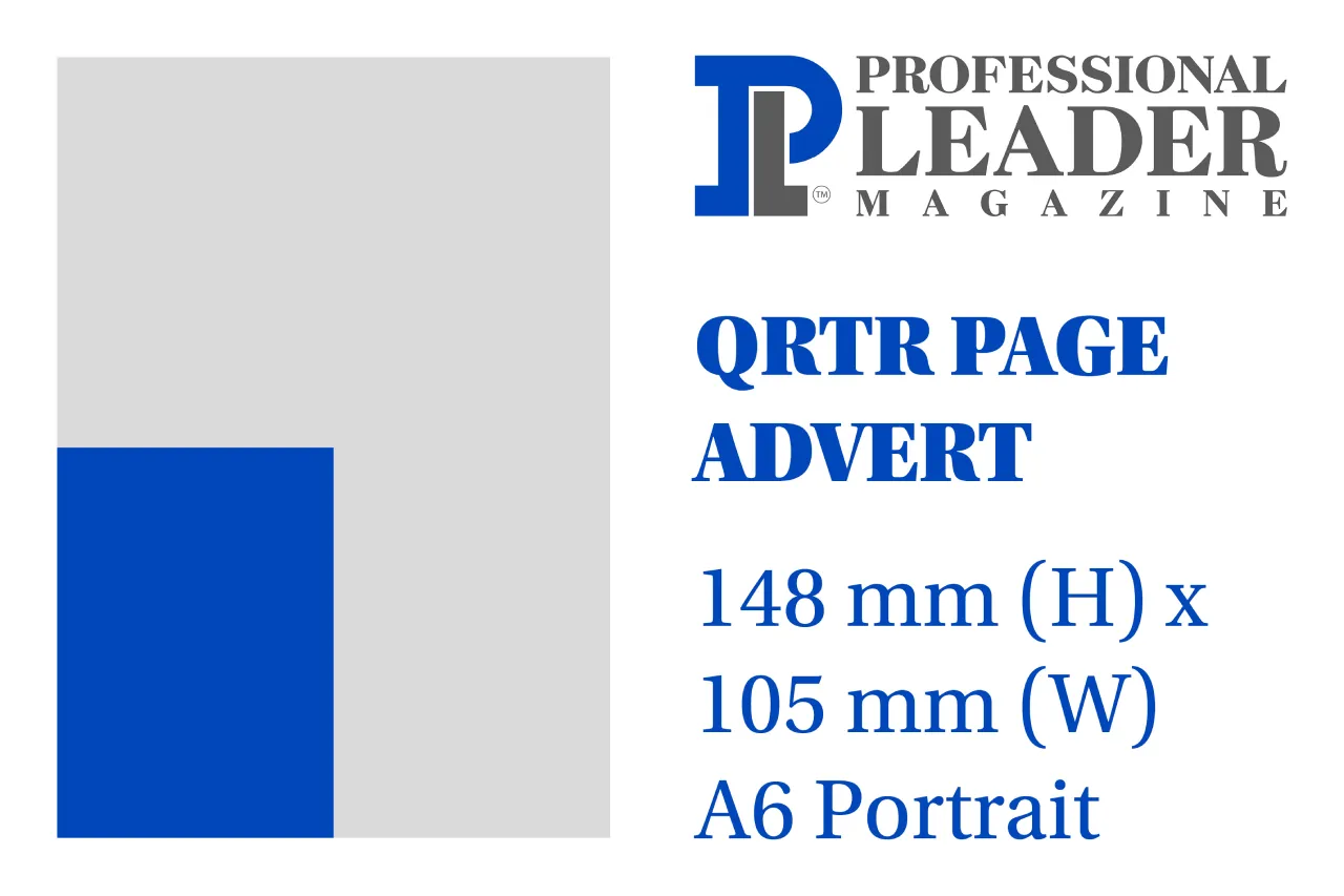 Professional Leader Magazine Quarter Page Ad Data